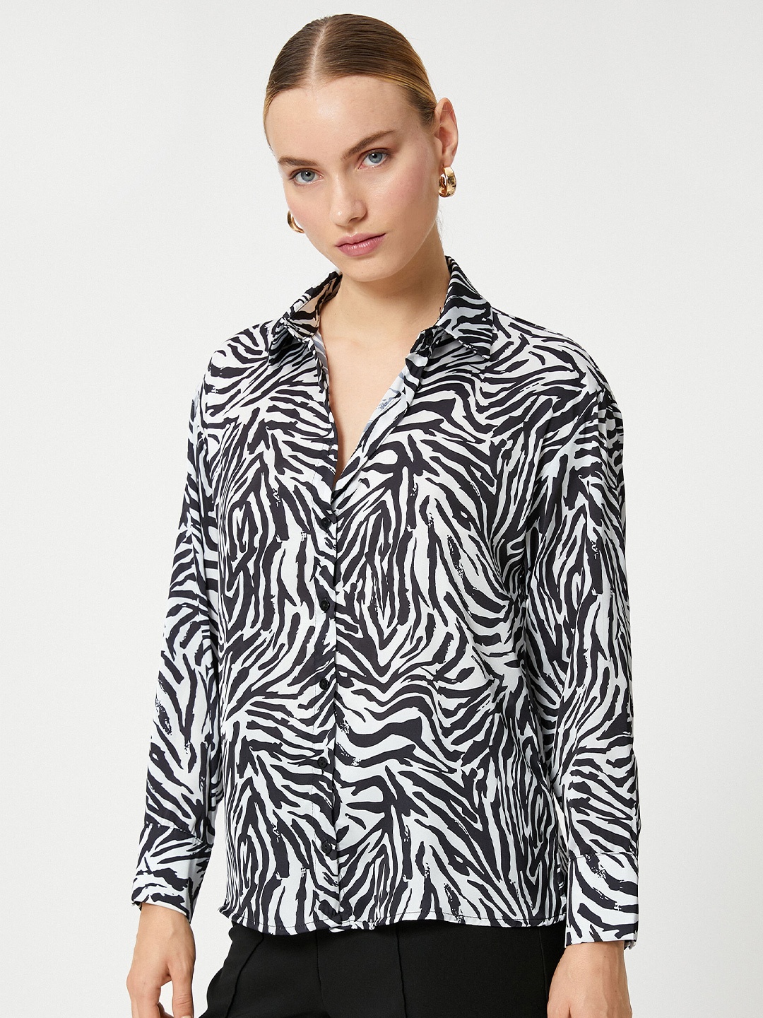 

Koton Abstract Printed Casual Shirt, White