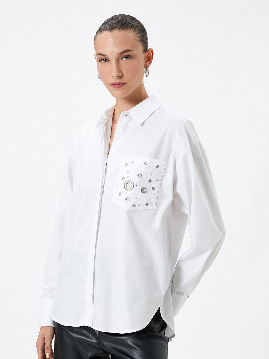 

Koton Spread Collar Opaque Cotton Casual Shirt, White