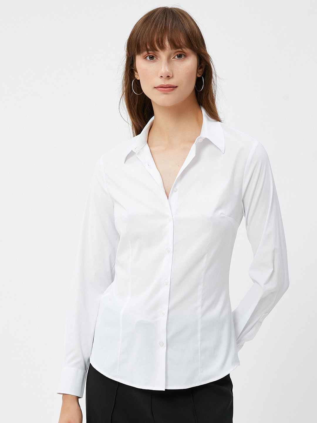 

Koton Spread Collar Opaque Cotton Casual Shirt, White