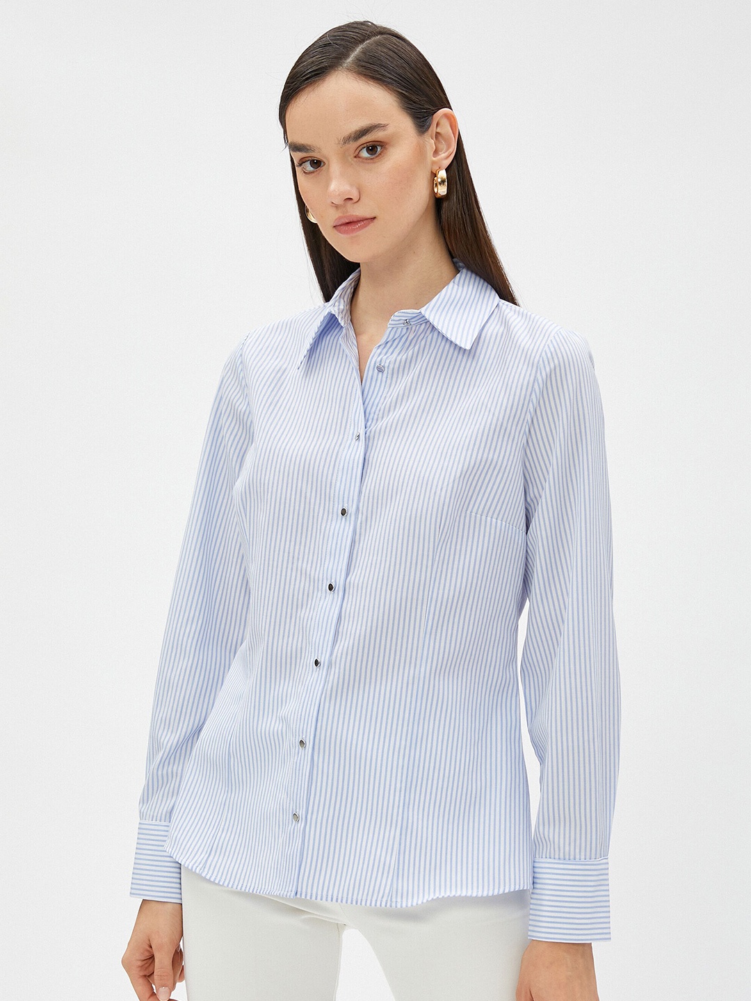 

Koton Vertical Striped Casual Shirt, White