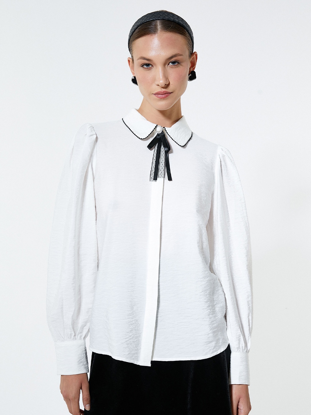 

Koton Peter Pan Collar Casual Shirt, White