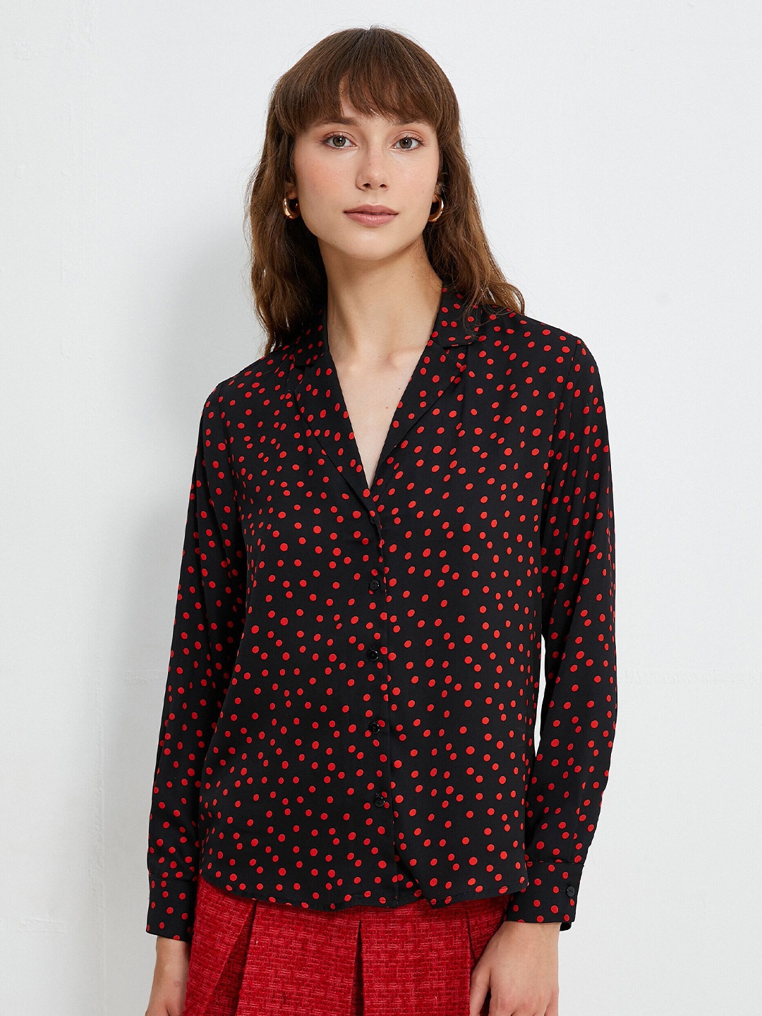 

Koton Polka Dots Printed Casual Shirt, Black