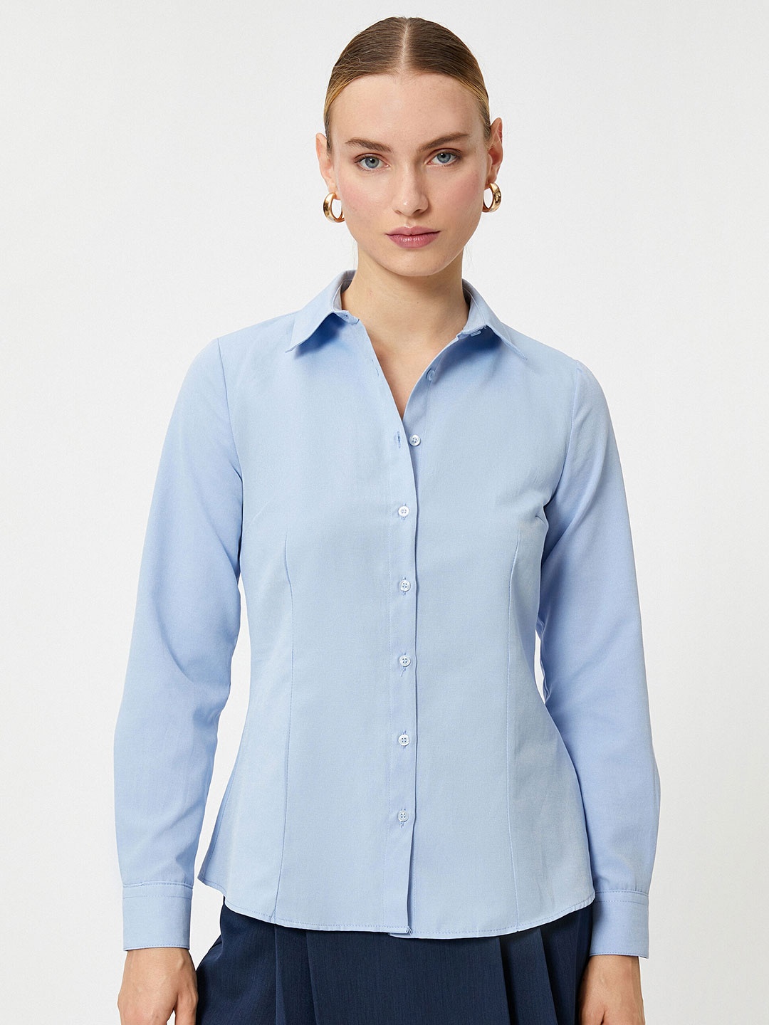 

Koton Spread Collar Casual Shirt, Blue