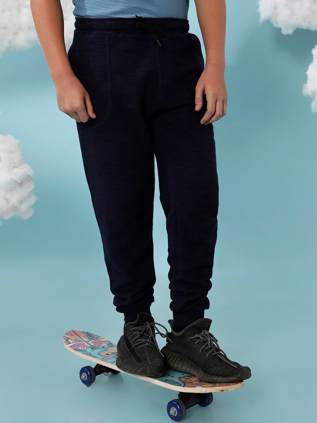 

Instafab Boys Cotton Slim Fit Joggers, Blue