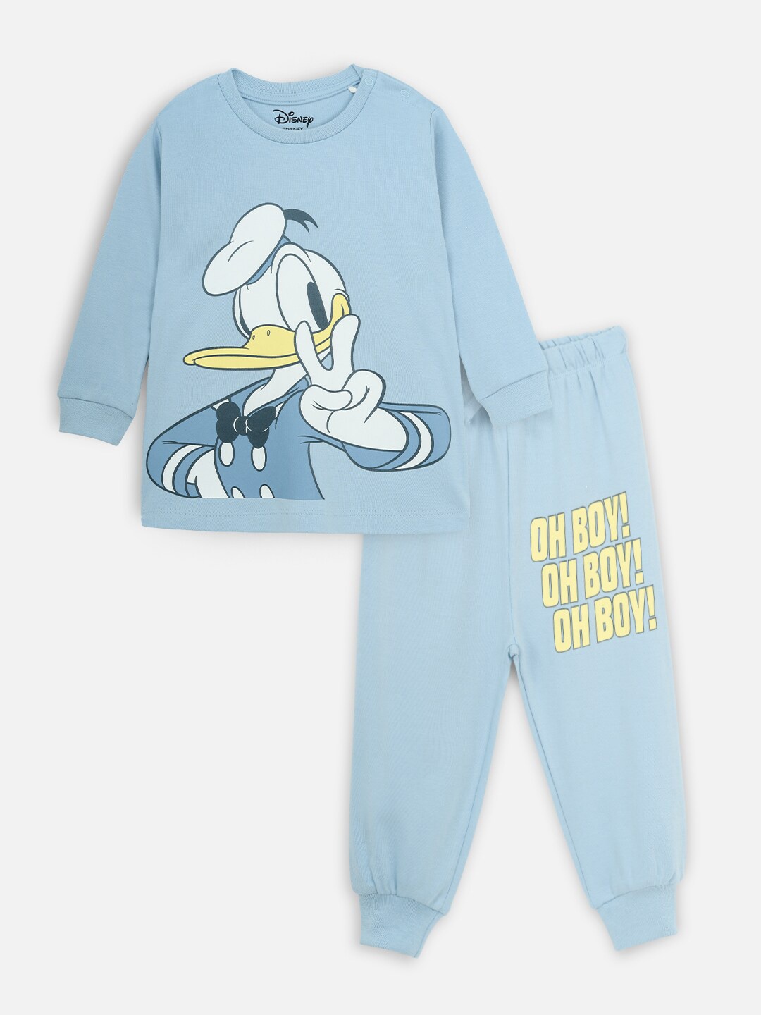 

Nap Chief Kids Pure Cotton Disney Donald Duck Printed Tshirt & Pajama Set, Blue