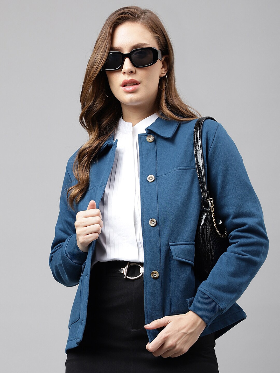 

Hancock Spread Collar Fleece Tailored Jacket, Turquoise blue