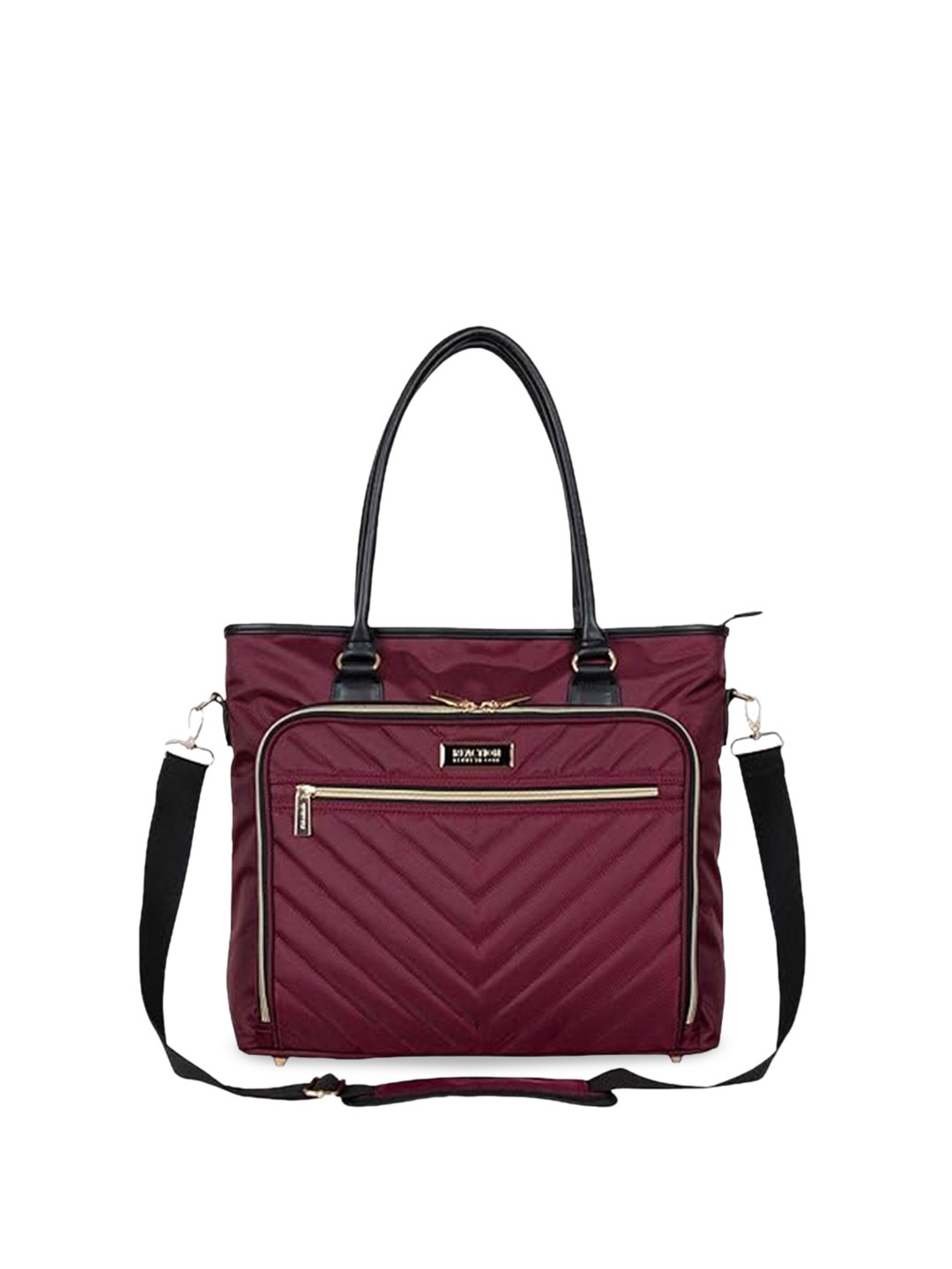 

Kenneth Cole Structured Up to 16 inch Handheld Bag with Quilted, Burgundy