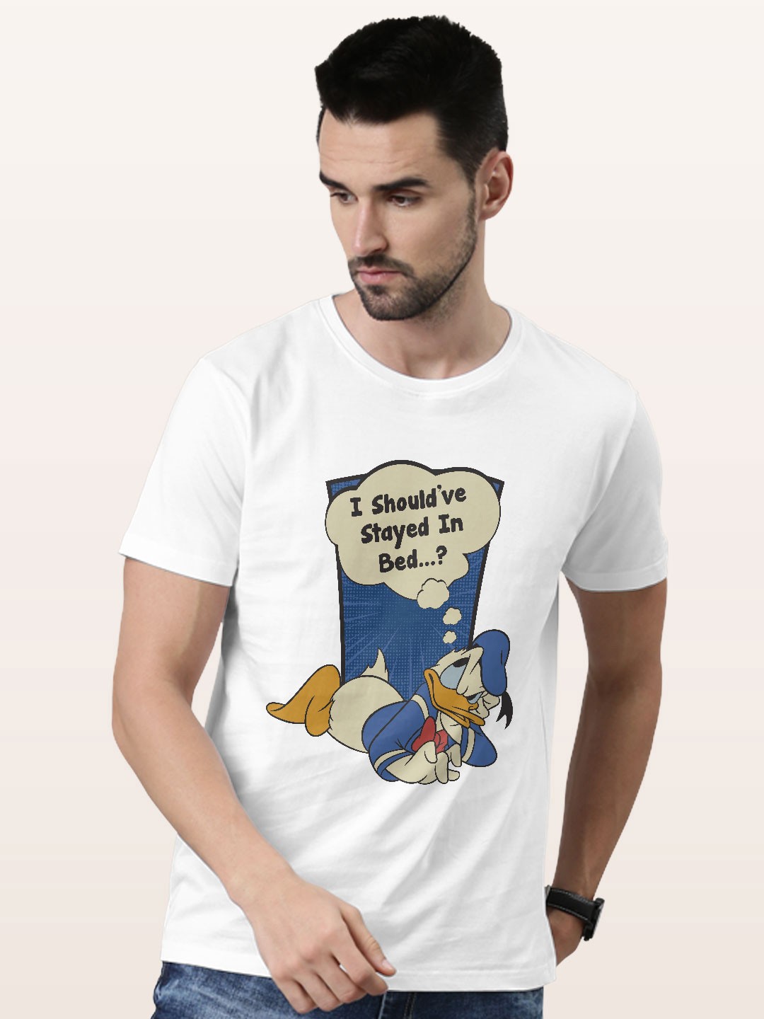 

macmerise Donald Duck Printed Bio Finish Cotton T-shirt, White