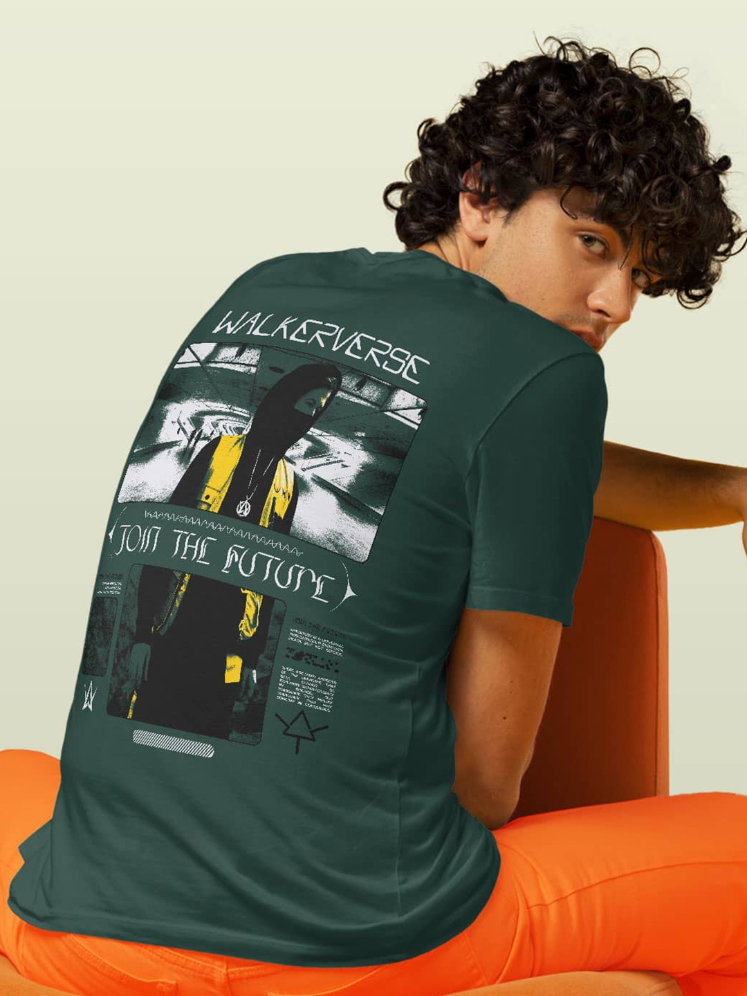 

macmerise Typography Printed Bio Finish Cotton T-shirt, Green