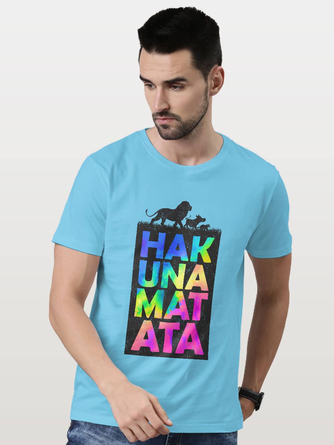 

macmerise Typography Printed Bio Finish Cotton T-shirt, Blue