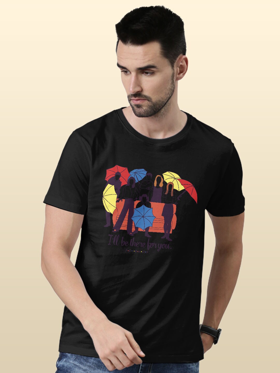 

macmerise Graphic Printed Bio Finish Cotton T-shirt, Black