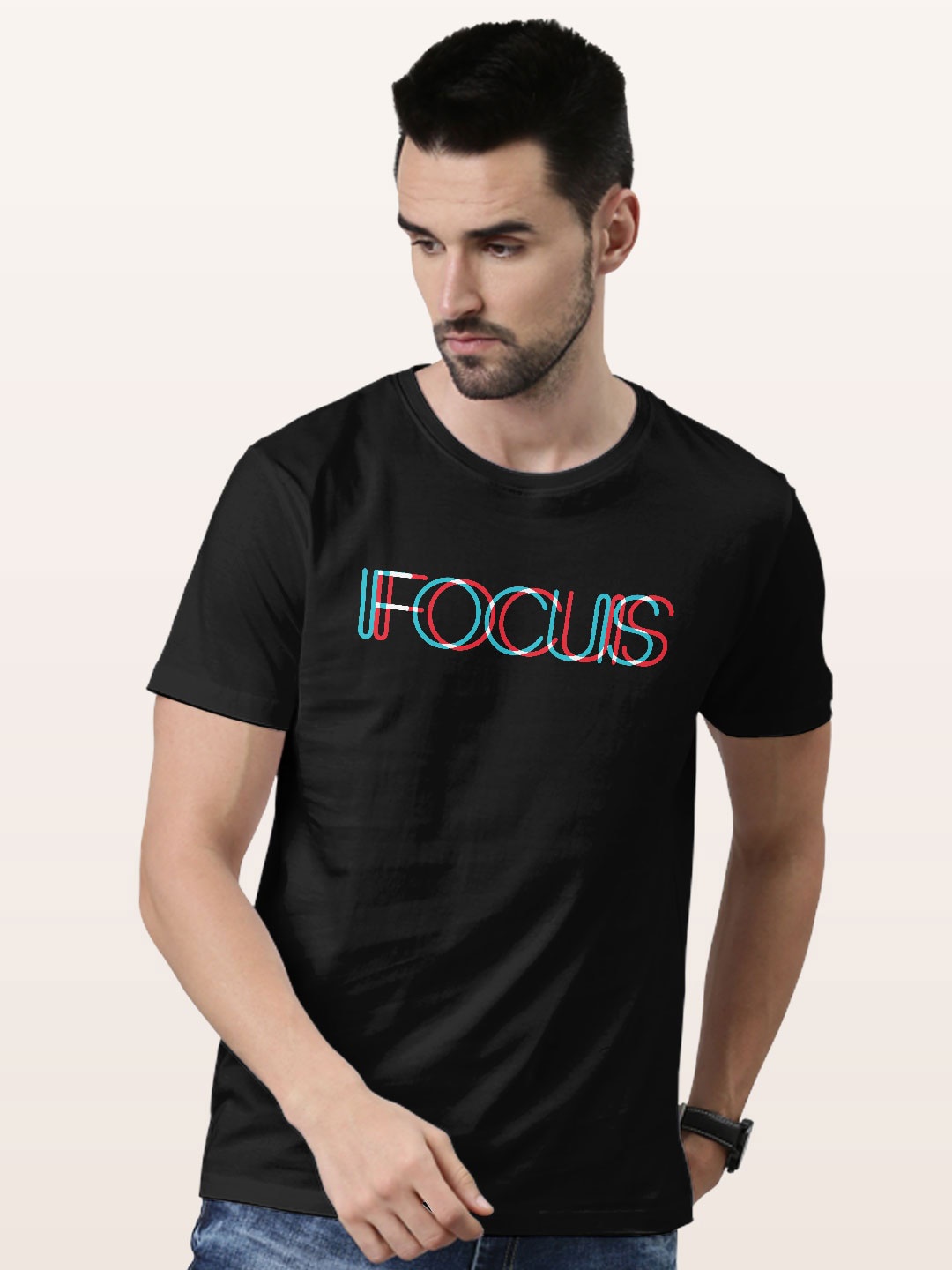 

macmerise Typography Printed Bio Finish Cotton T-shirt, Black
