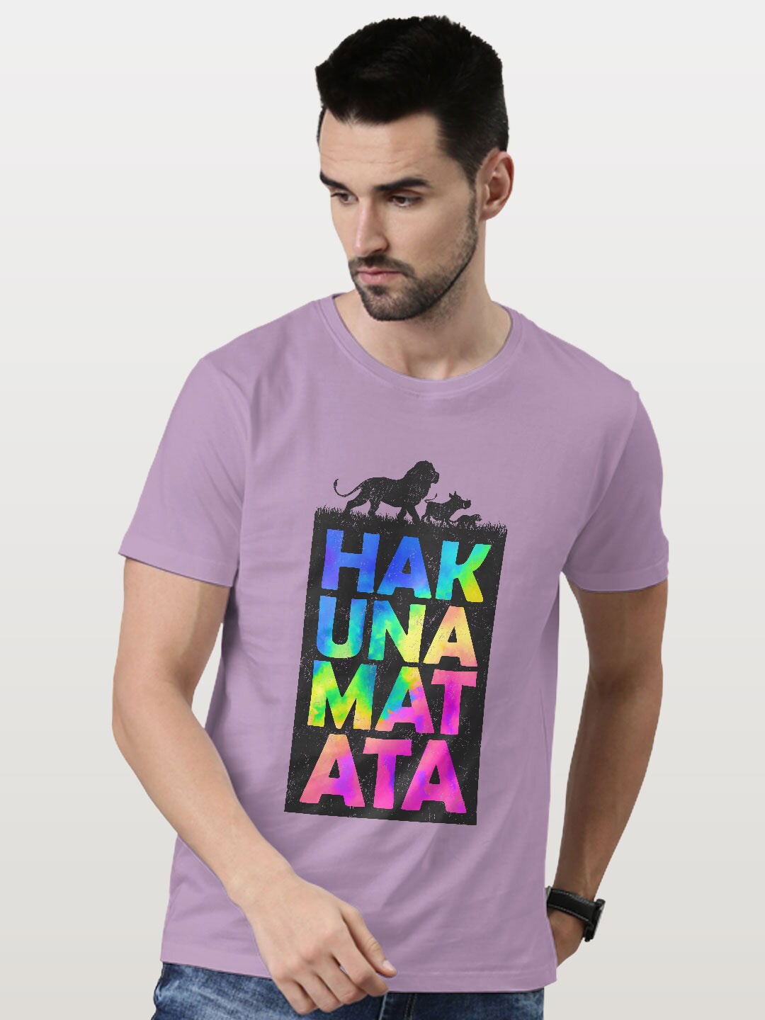 

macmerise Graphic Printed Bio Finish Cotton Sports T-shirt, Lavender