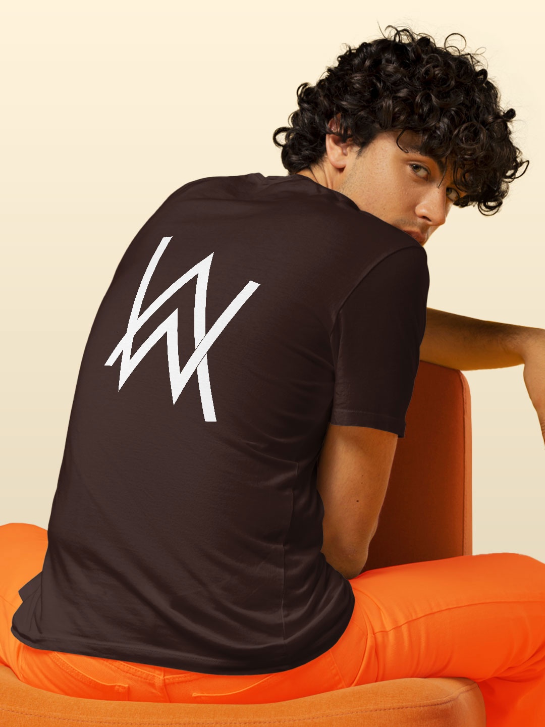 

macmerise Graphic Printed Bio Finish Cotton Sports T-shirt, Brown