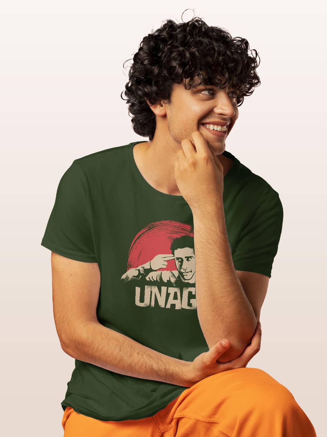 

macmerise Ross Unagi Printed Bio Finish Cotton T-shirt, Olive