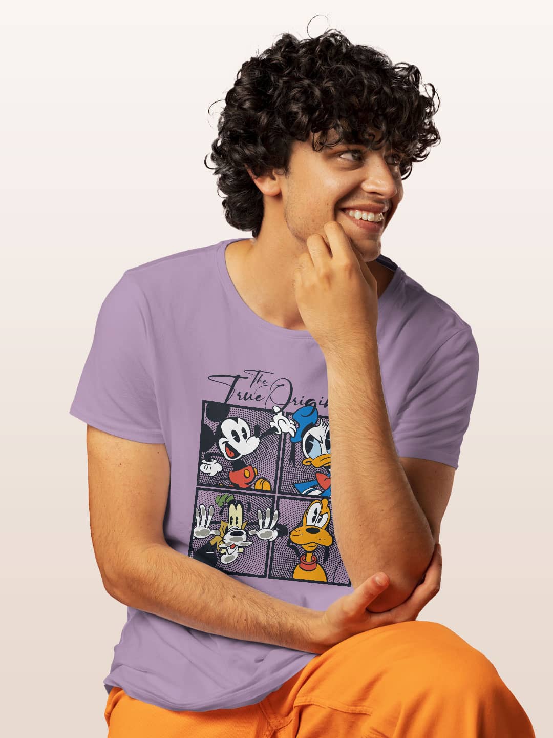 

macmerise Mickey Friends Printed Bio Finish Cotton T-shirt, Lavender