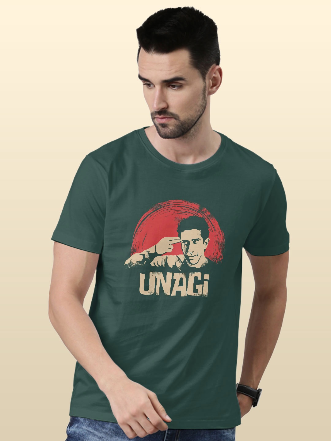 

macmerise Graphic Printed Bio Finish Cotton T-shirt, Green
