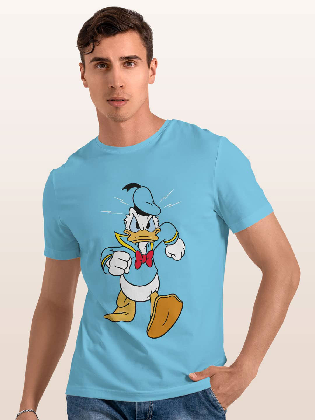 

macmerise Donald Duck Printed Bio Finish Cotton T-shirt, Blue