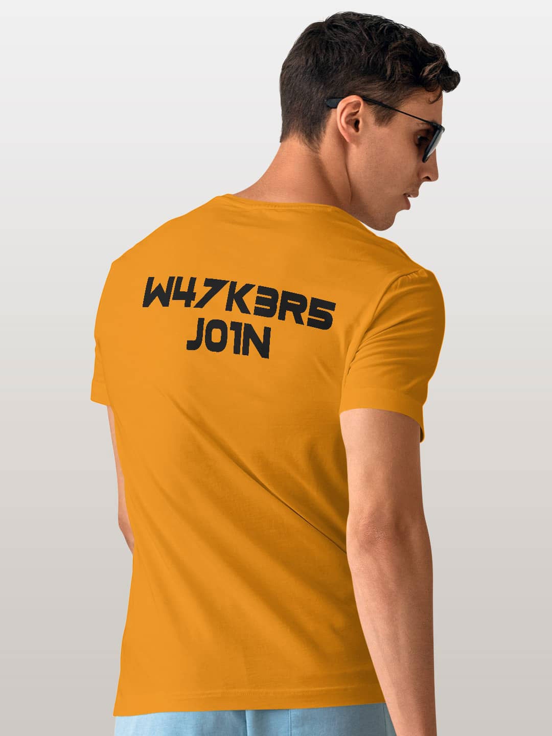 macmerise Typography Printed Bio Finish Cotton T-shirt, Yellow