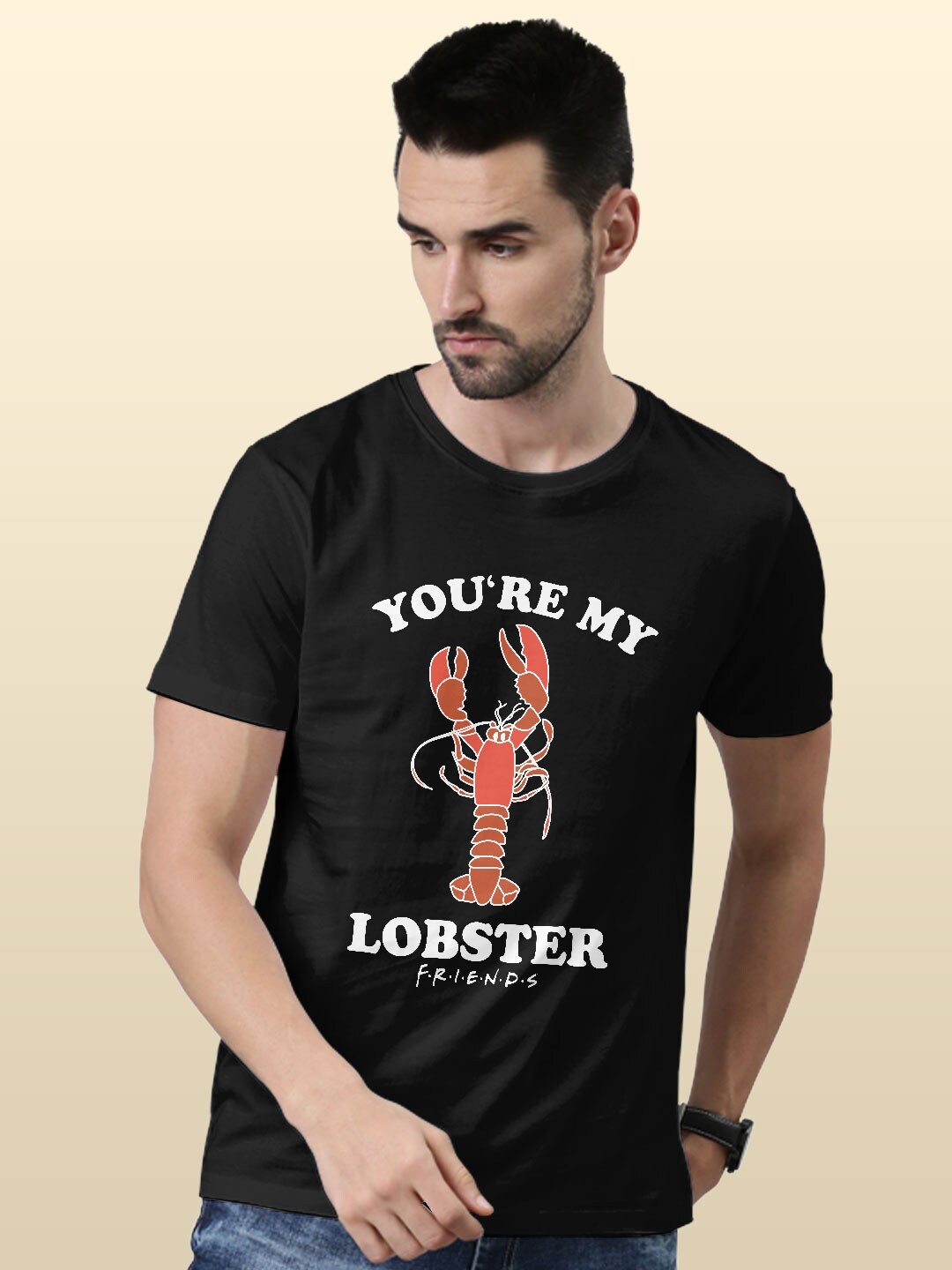

macmerise Typography Printed Round Neck Bio Finish Cotton T-shirt, Black