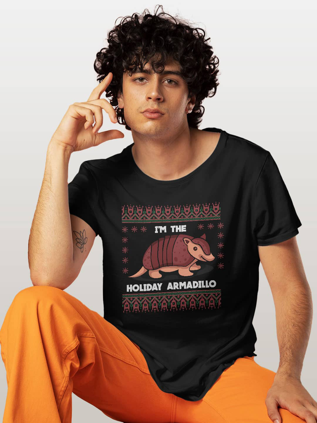 

macmerise Graphic Printed Cotton T-shirt, Black