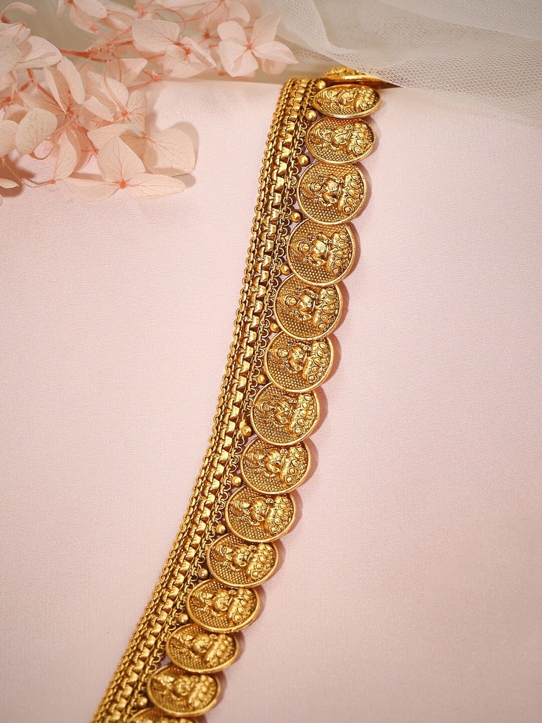 

Rubans Gold Plated Goddess Motifs Temple Waist Chain