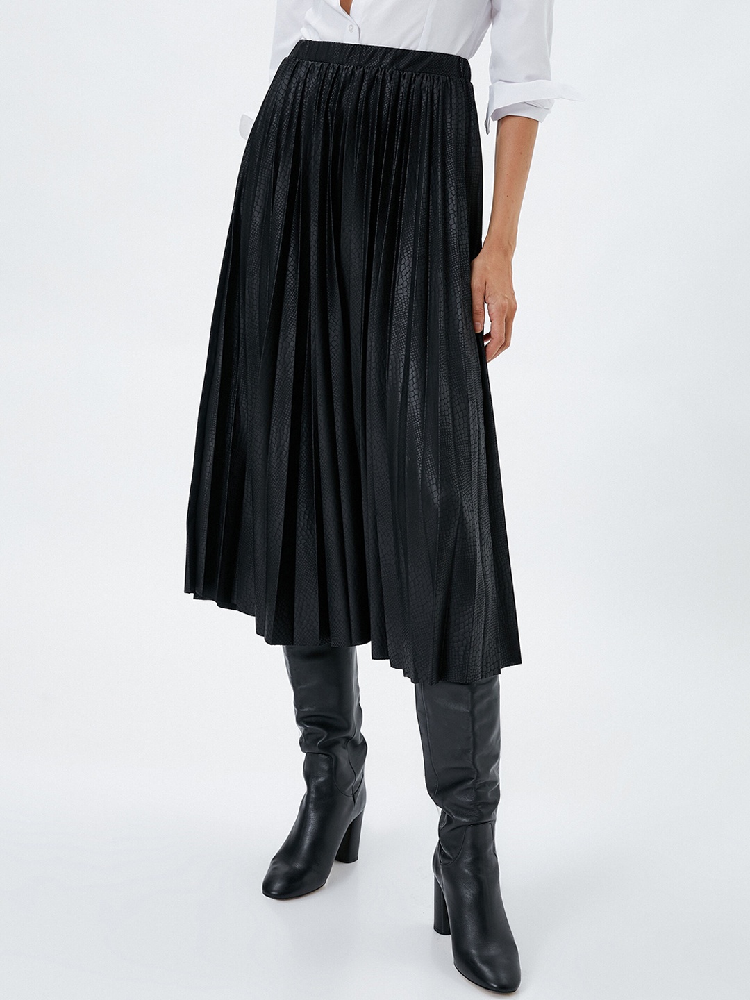 

Koton Pleated A Line Skirts, Black