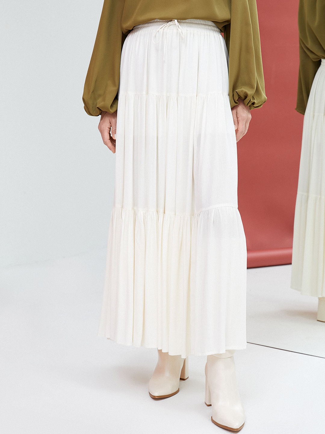 

Koton Tiered Maxi Skirt, White