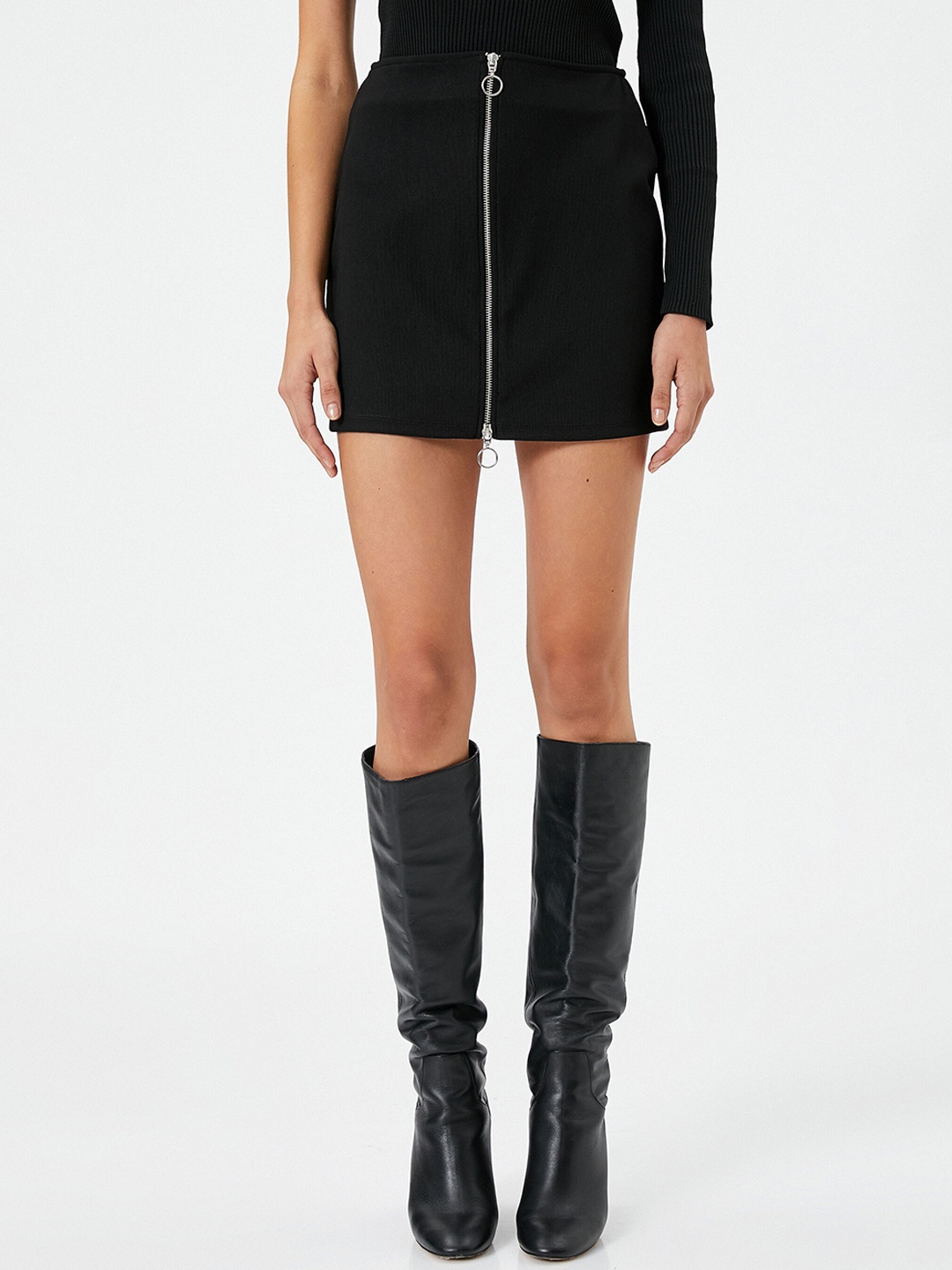 

Koton A-Line Mini Length Skirt, Black