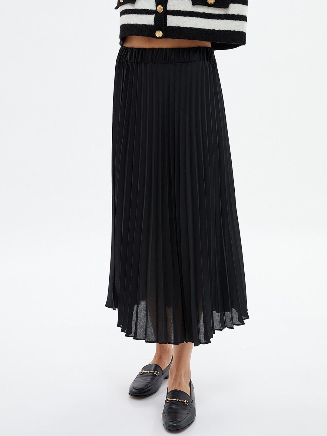 

Koton Flared Midi Skirt, Black