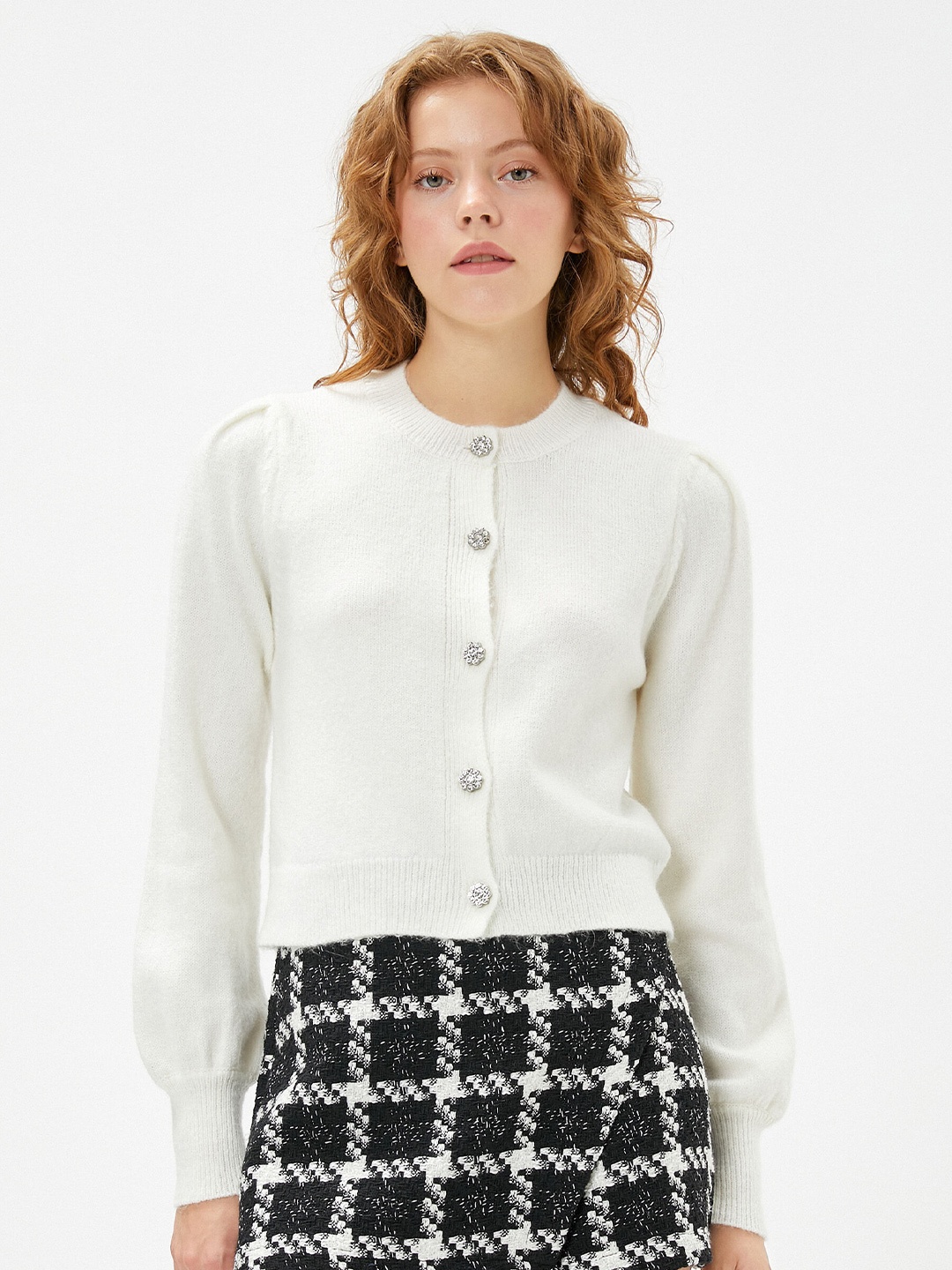 

Koton Round Neck Cardigan, White