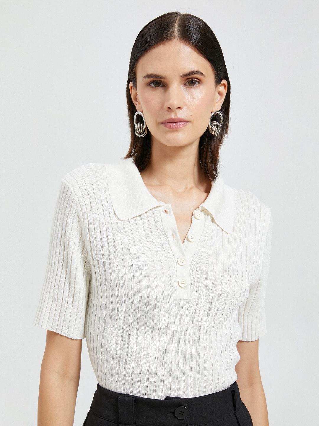 

Koton Ribbed Acrylic Pullover, White