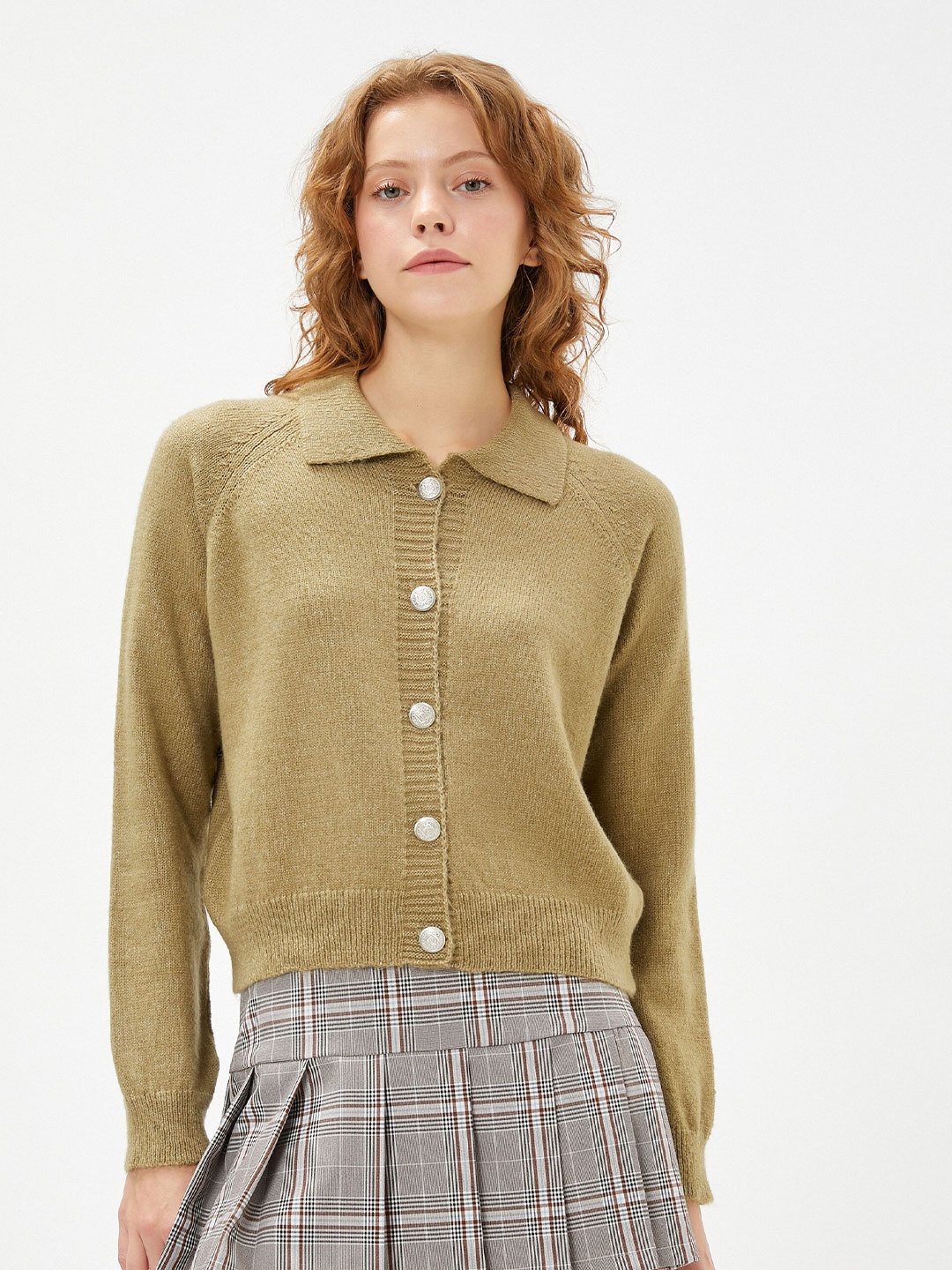 

Koton Acrylic Lapel Collar Sweater, Brown