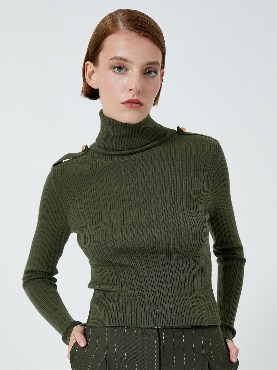 

Koton Turtle Neck Pullover Sweaters, Olive