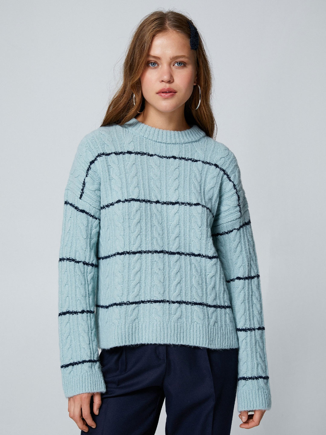 

Koton Striped Pullover Sweater, Blue