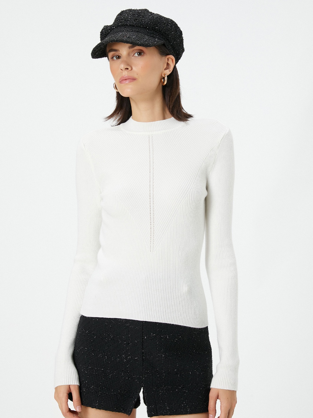 

Koton Striped Long Sleeves Pullover, White