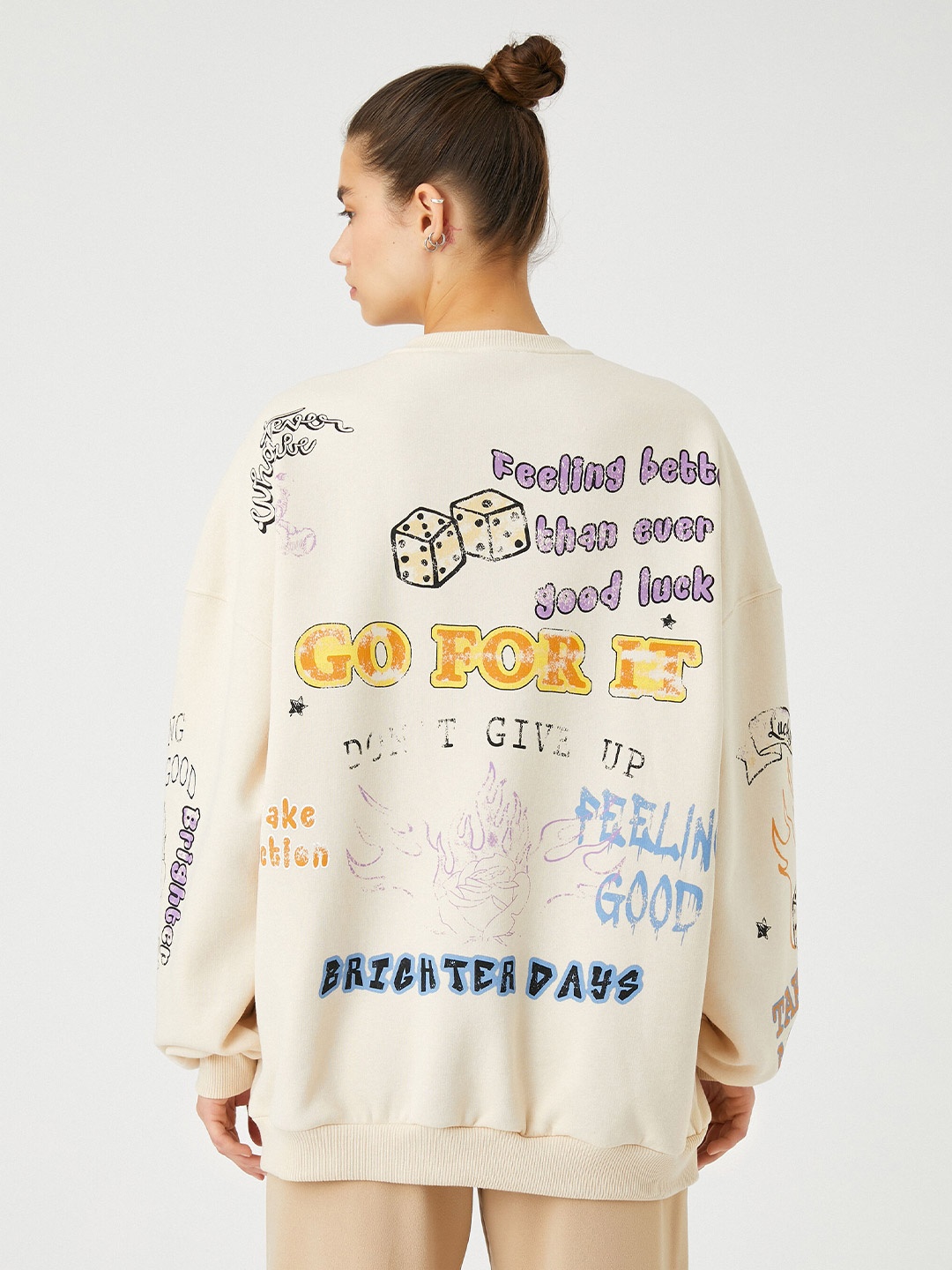 

Koton Typography Printed Sweatshirt, Off white