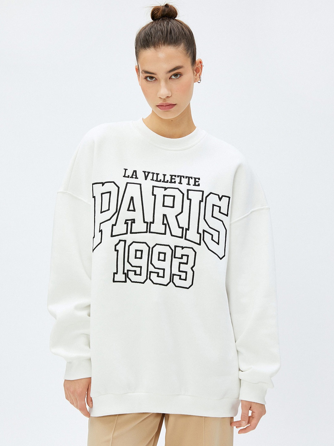 

Koton Typography Printed Pullover Sweatshirt, White
