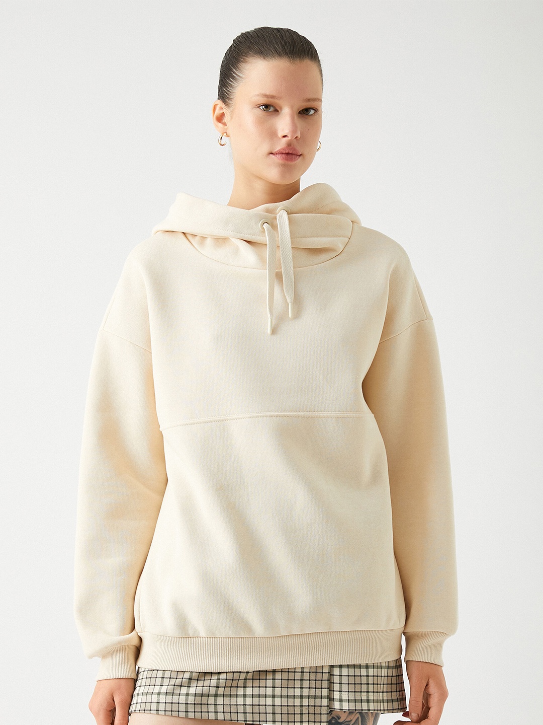 

Koton Hooded Pockets Sweatshirt, Beige