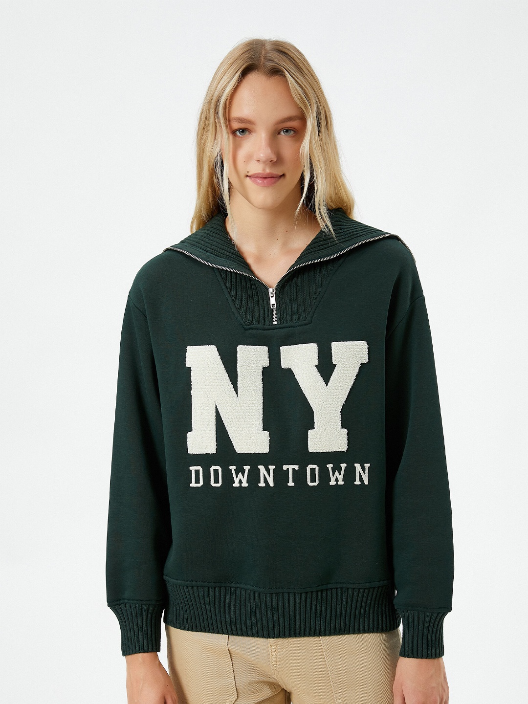 

Koton Tyography Printed Sweatshirt, Green