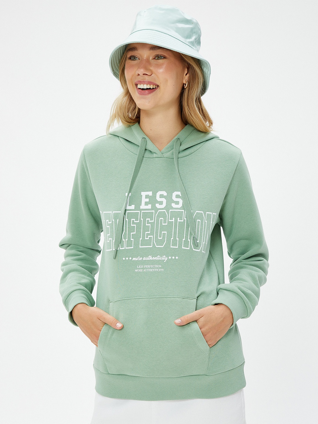 

Koton Typography Printed Cotton Pullover Sweatshirt, Sea green