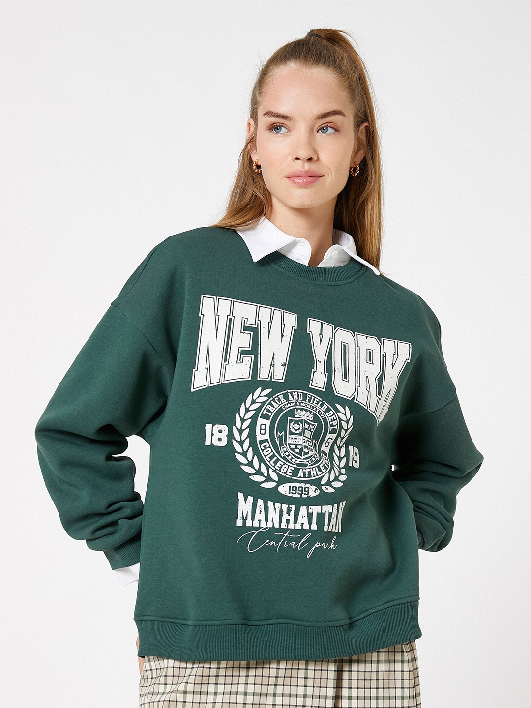 

Koton Women Printed Sweatshirt, Green