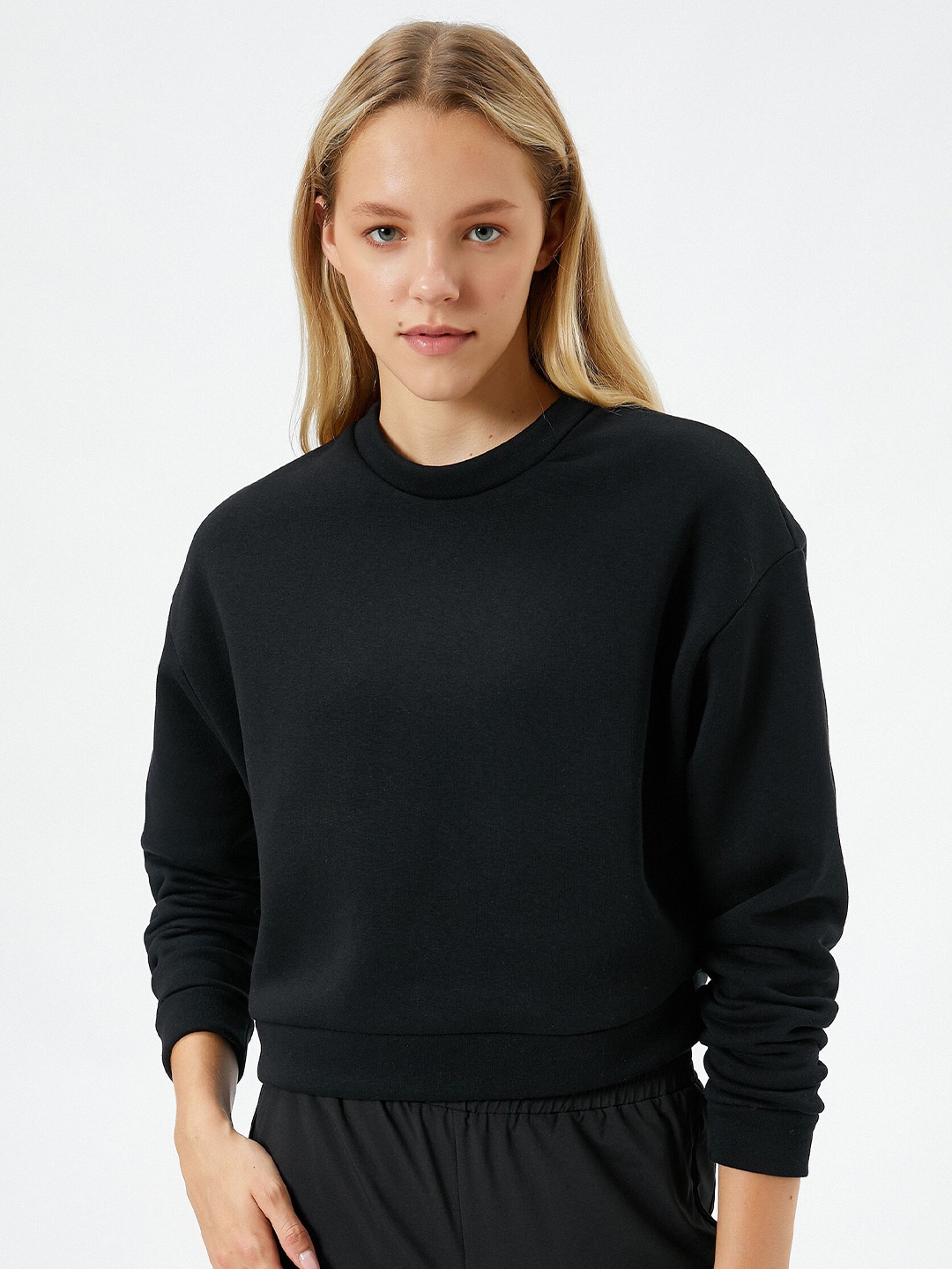 

Koton Round Neck Sweatshirt, Black