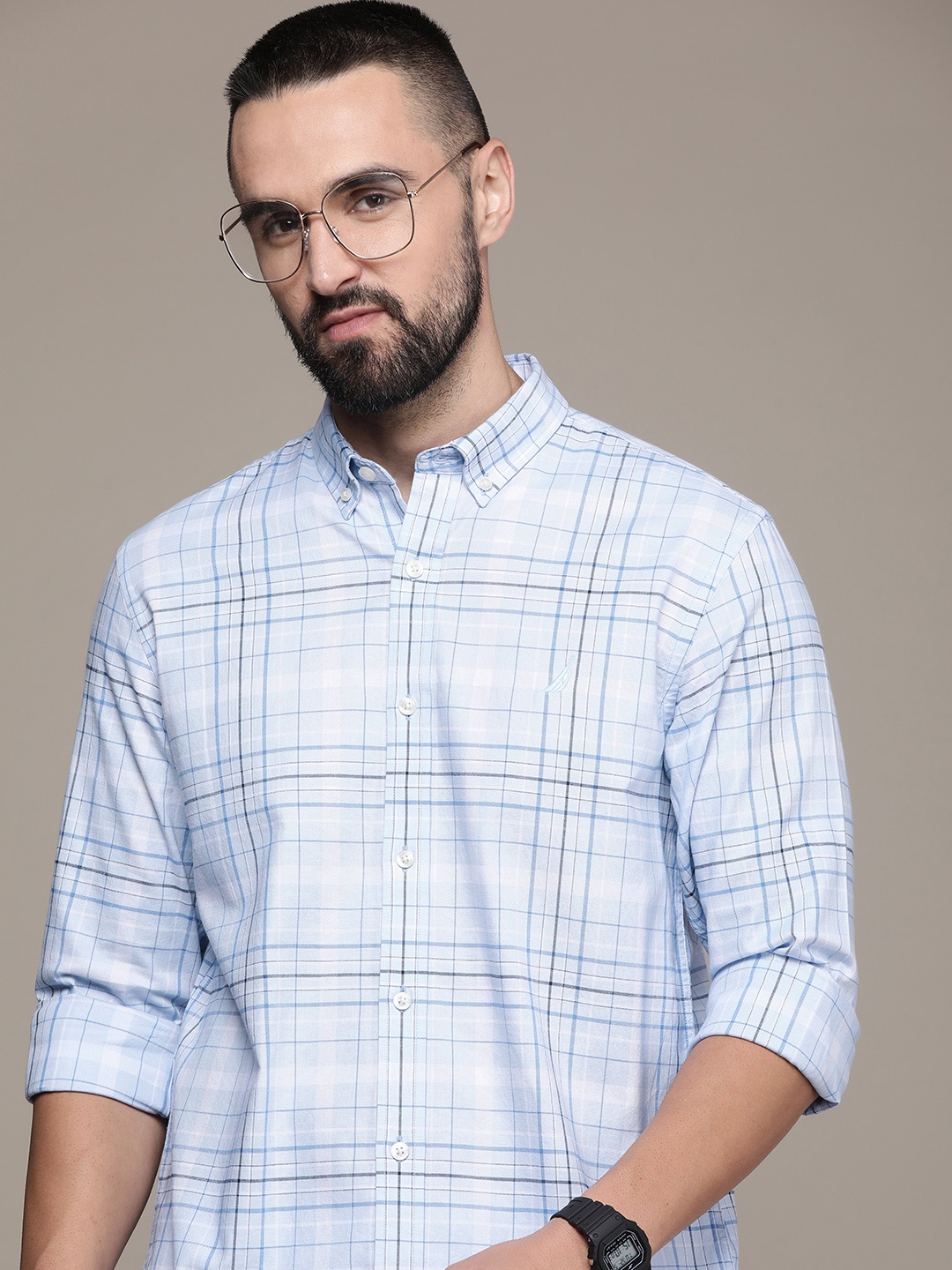 

Nautica Checked Casual Shirt, Blue