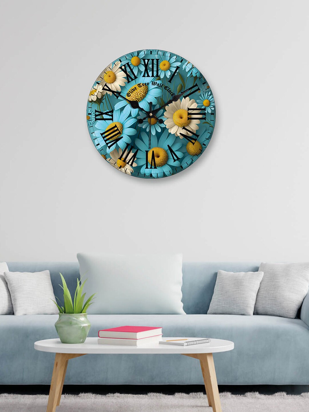 

OLIVE TREE Blue & Beige Printed Contemporary Wall Clock