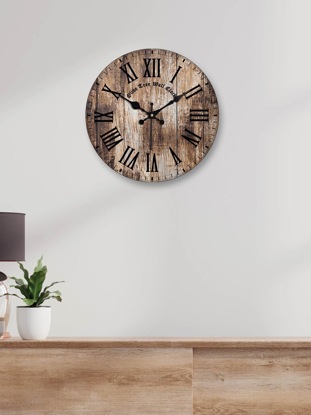 

OLIVE TREE Brown & Black Printed Round Contemporary Wall Clock