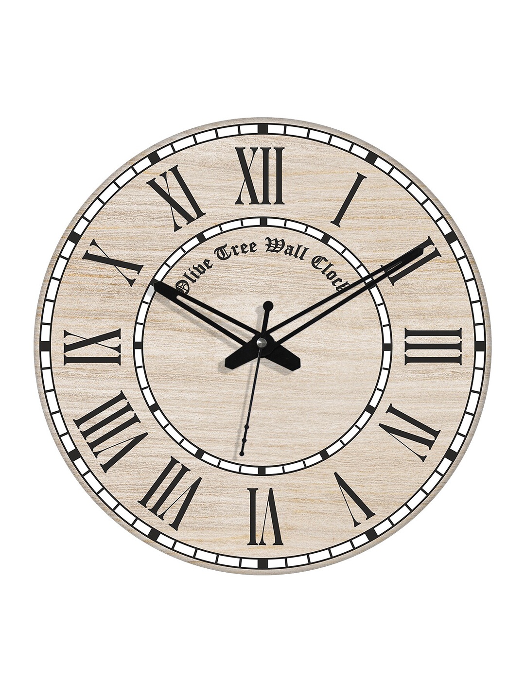 

OLIVE TREE Beige & Black Printed Round Contemporary Wall Clock