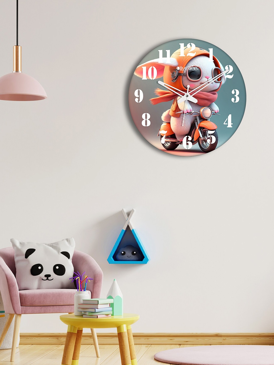 

OLIVE TREE White & Grey Printed Round Shape Contemporary Wall Clock
