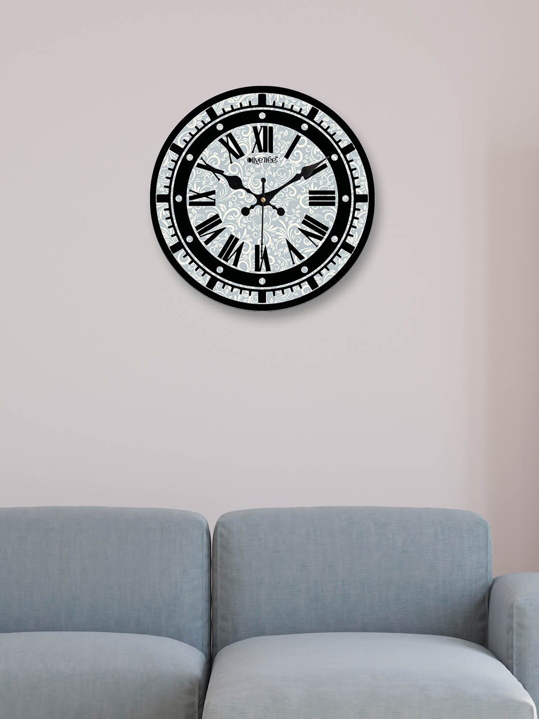 

OLIVE TREE Grey & Black Printed Contemporary Wall Clock