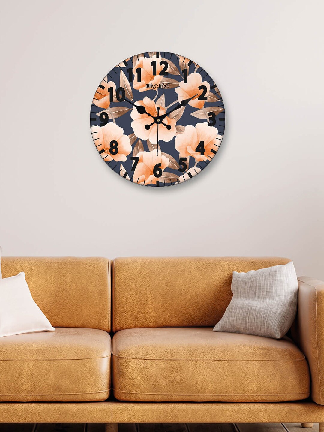 

OLIVE TREE Blue & Black Printed Round Shape Contemporary Analogue Wall Clock